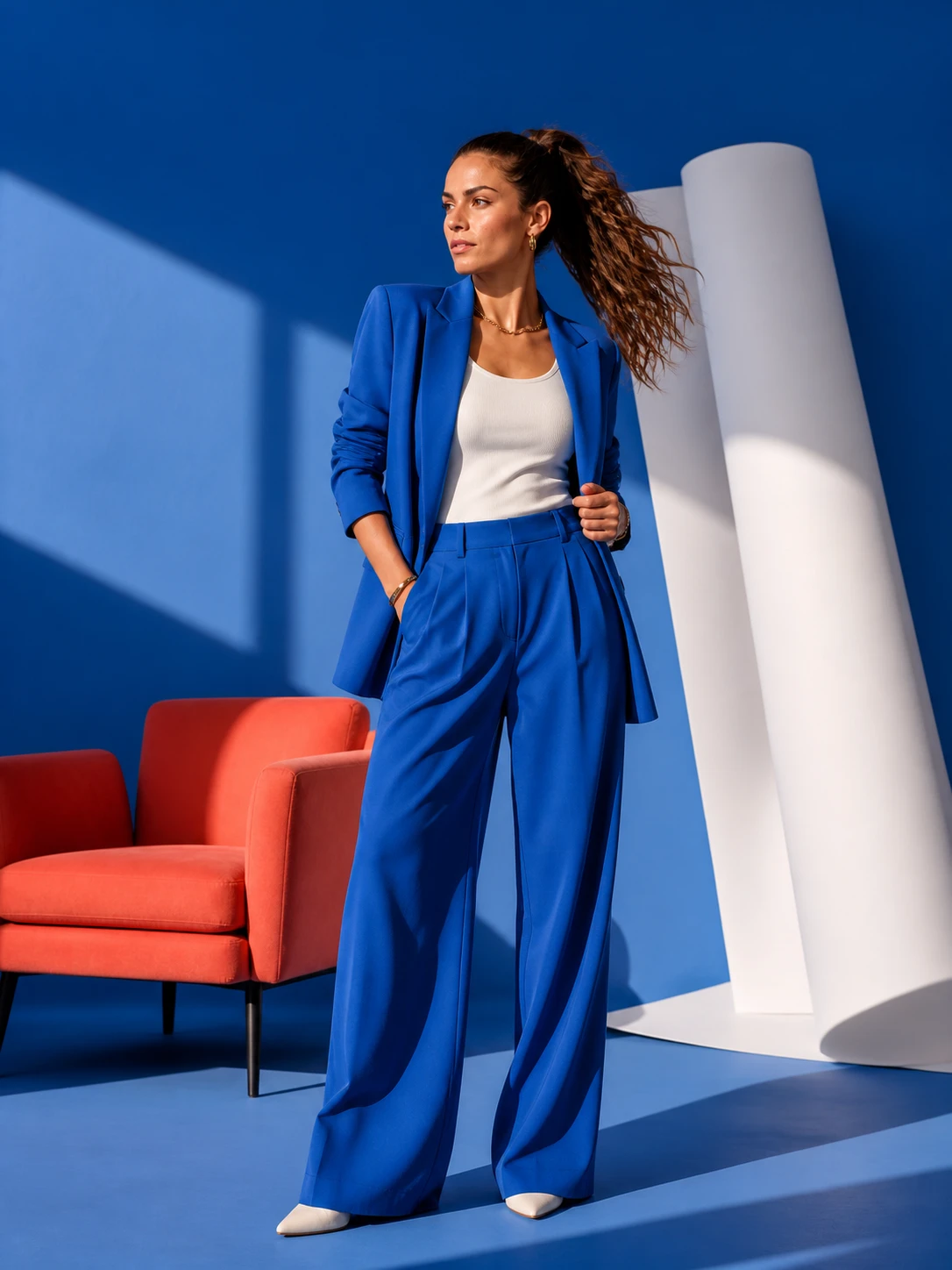 Portrait created in a cobalt studio setting